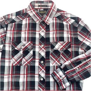 Helix Plaid Athletic Fit Small Long‎ Sleeve Button Down Shirt Men Western Preppy